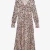 Ted Baker Luceeya Abstract-print Lace-insert Woven Midi Dress -Sweaty Bety Clothing Shop R04101176 DUSKYPINK M