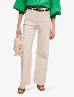 Maje Wide-leg High-rise Jeans -Sweaty Bety Clothing Shop R04101484 BLANC ALT02