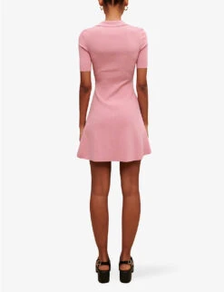 Maje Metallic-ribbed Stretch-knit Mini Dress -Sweaty Bety Clothing Shop R04101530 ROSES ALT03