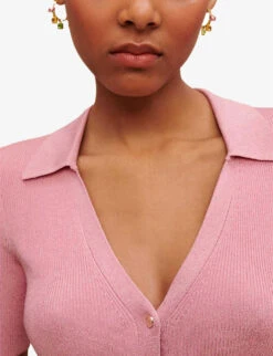 Maje Metallic-ribbed Stretch-knit Mini Dress -Sweaty Bety Clothing Shop R04101530 ROSES ALT04