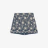 Maje Floral-embroidered Cotton-blend Shorts 2 Maje Floral-embroidered Cotton-blend Shorts -Sweaty Bety Clothing Shop R04101554 BLEUS M