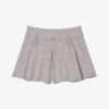 Maje Iarreau Checked Frilled Stretch-wool Blend Shorts