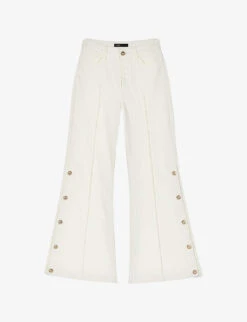 Maje Parin Wide-leg Side-buttoned Stretch-denim Jeans