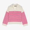 Maje Mariniere Striped Open-collar Cashmere Jumper
