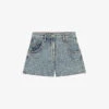 Maje Logo-patch High-rise Denim Shorts