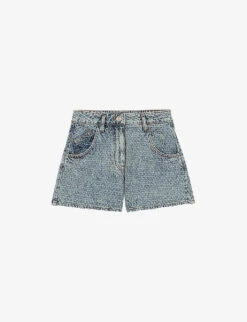 Maje Logo-patch High-rise Denim Shorts