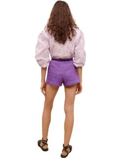 Maje Iapraia Tweed Cotton Shorts -Sweaty Bety Clothing Shop R04101937 VIOLETS ALT03