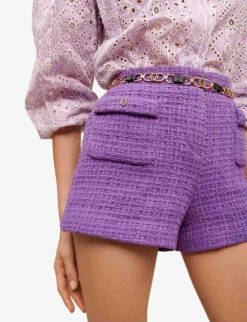 Maje Iapraia Tweed Cotton Shorts -Sweaty Bety Clothing Shop R04101937 VIOLETS ALT04
