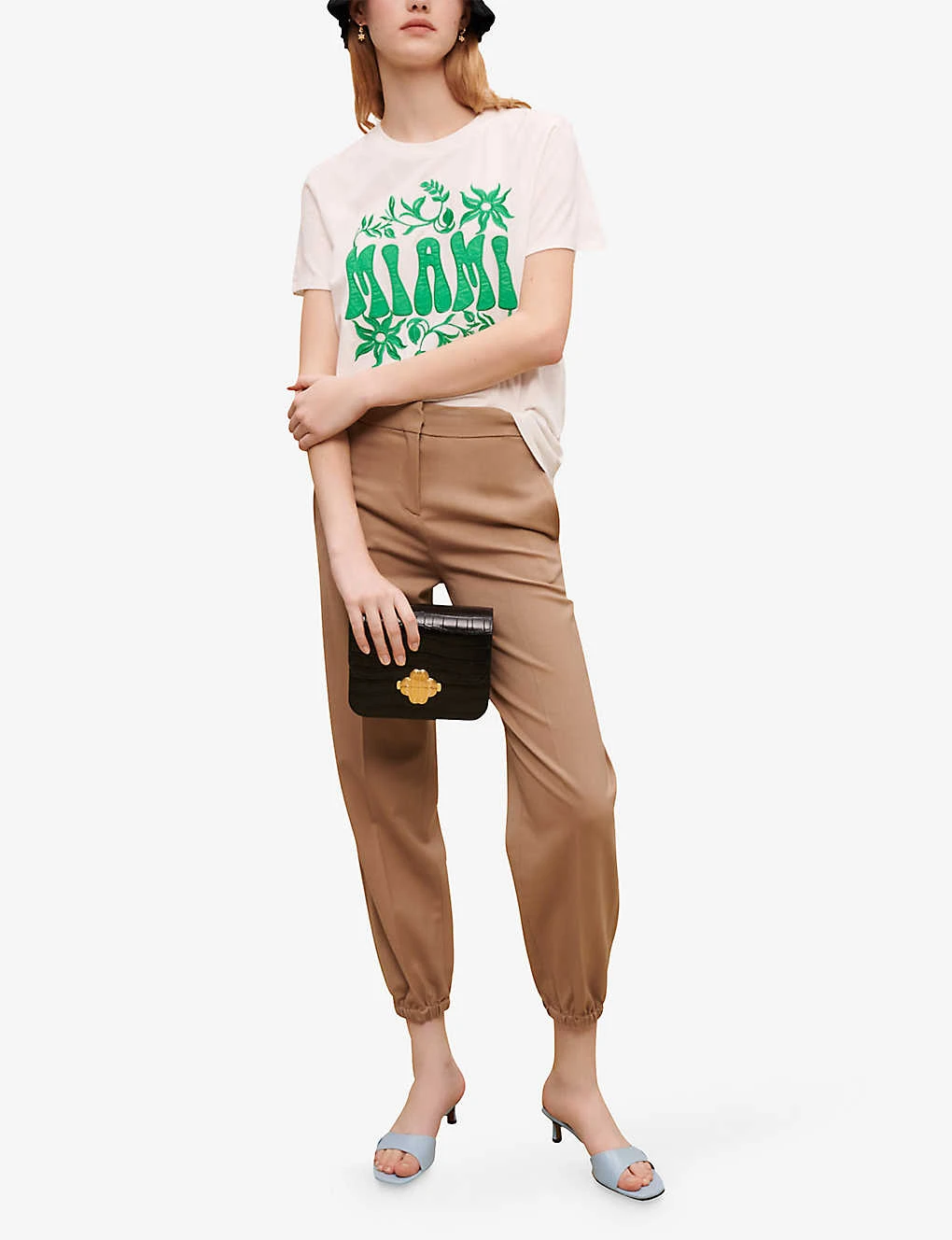 Maje Logo-embroidered Stretch-cotton T-shirt 4 Maje Logo-embroidered Stretch-cotton T-shirt - Image 2