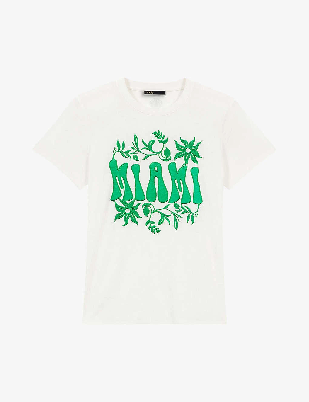 Maje Logo-embroidered Stretch-cotton T-shirt 3 Maje Logo-embroidered Stretch-cotton T-shirt