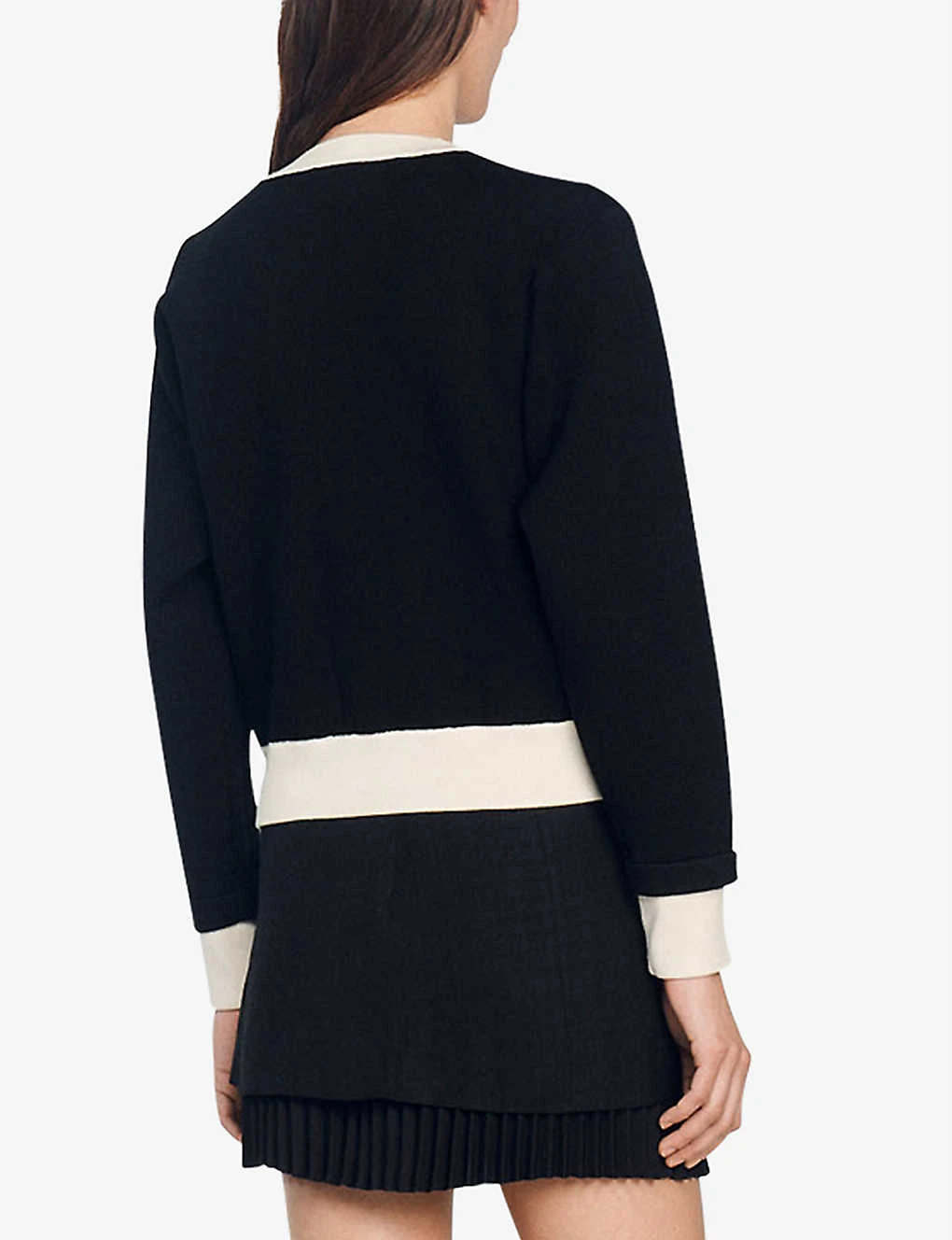 Sandro Contrast-trim Knitted Cardigan 6 Sandro Contrast-trim Knitted Cardigan - Image 4