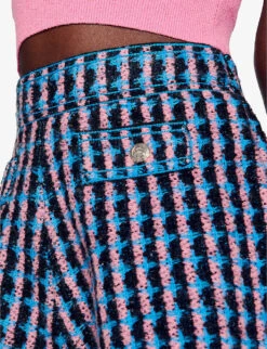 Sandro Checked Stretch-tweed Shorts -Sweaty Bety Clothing Shop R04102332 NOIRGRIS ALT04