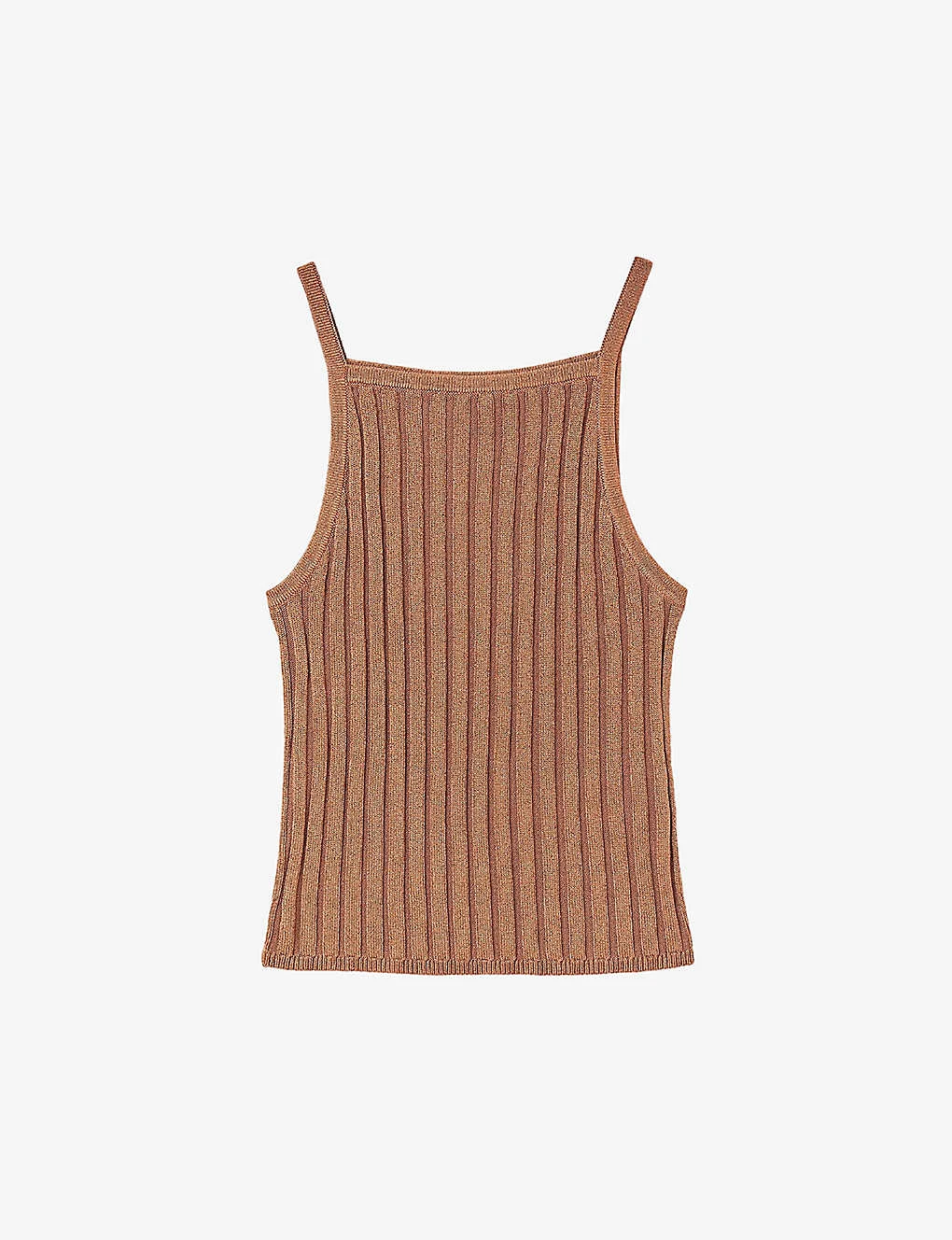 Sandro Laos Metallic Cropped Stretch-knit Top 2 Sandro Laos Metallic Cropped Stretch-knit Top