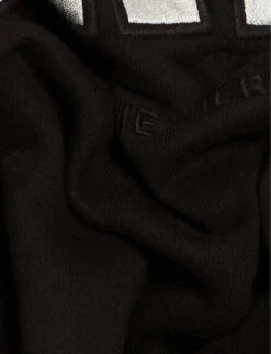 CLAUDIE PIERLOT Paris Patch-print Cotton-blend Jumper -Sweaty Bety Clothing Shop R04103280 NOIRGRIS ALT05