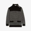 CLAUDIE PIERLOT Buttoned-shoulder Stripe Wool-blend Jumper