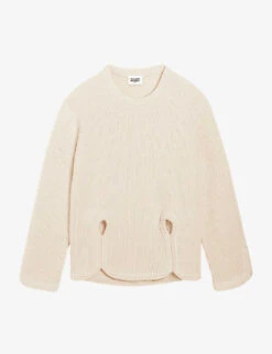 CLAUDIE PIERLOT Mathieu Cut-out Wool-blend Jumper