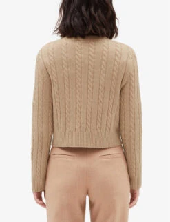 CLAUDIE PIERLOT Mitano Cable-knit Wool And Cashmere-blend Jumper -Sweaty Bety Clothing Shop R04103315 NATURELS ALT03