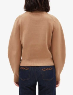 CLAUDIE PIERLOT Mascara High-neck Knitted Jumper -Sweaty Bety Clothing Shop R04103321 NATURELS ALT03