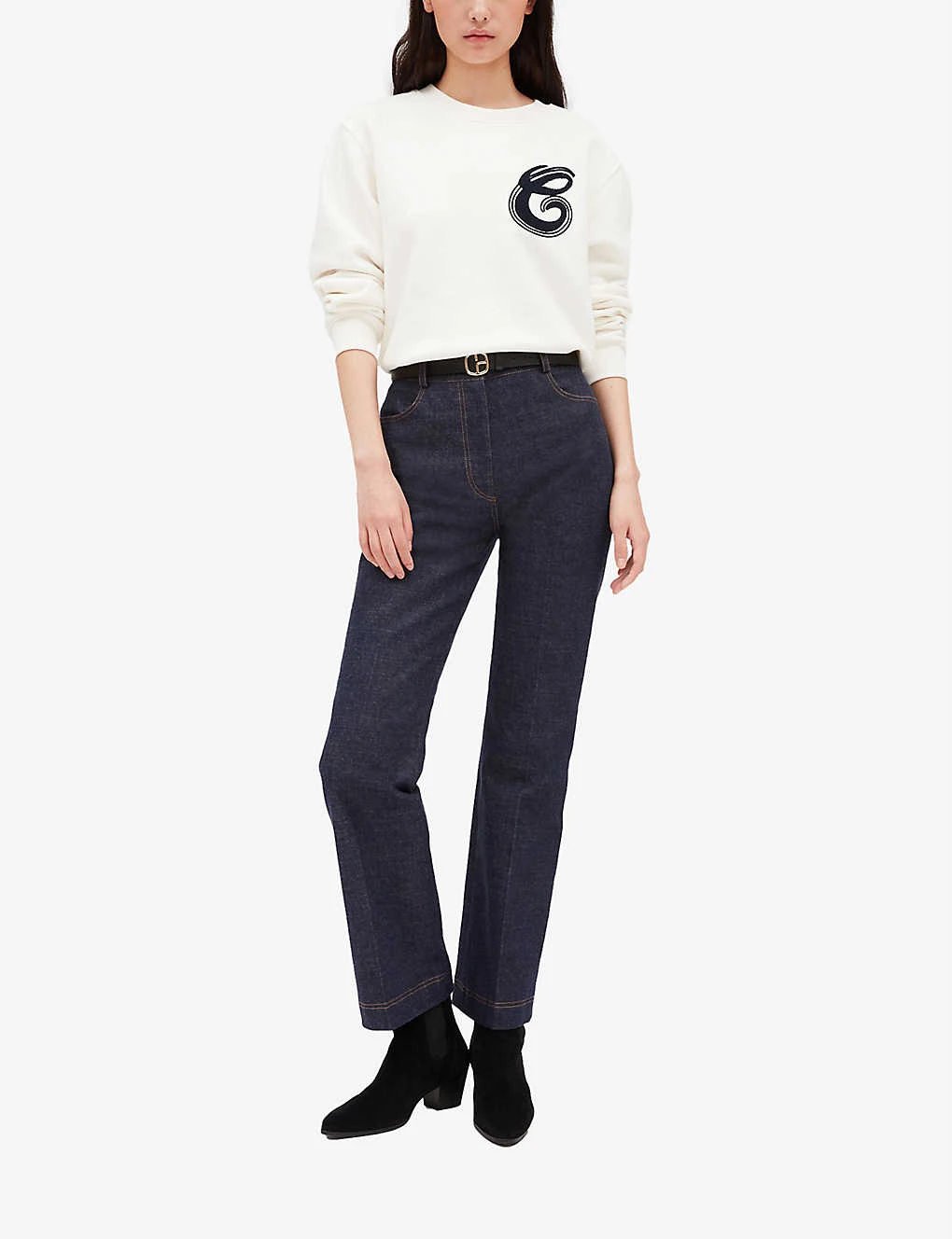 CLAUDIE PIERLOT Logo-embroidered Cotton-blend Jumper 4 CLAUDIE PIERLOT Logo-embroidered Cotton-blend Jumper - Image 2