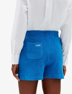 CLAUDIE PIERLOT Logo-embroidered Cotton-blend Shorts -Sweaty Bety Clothing Shop R04103540 BLEUS ALT04