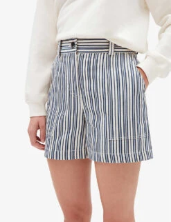 CLAUDIE PIERLOT Evy Striped Cotton Shorts -Sweaty Bety Clothing Shop R04104028 DIVERS ALT04