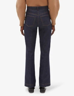 CLAUDIE PIERLOT Paolocourt High-rise Stretch-denim Trousers -Sweaty Bety Clothing Shop R04104793 DENIMJEAN ALT03