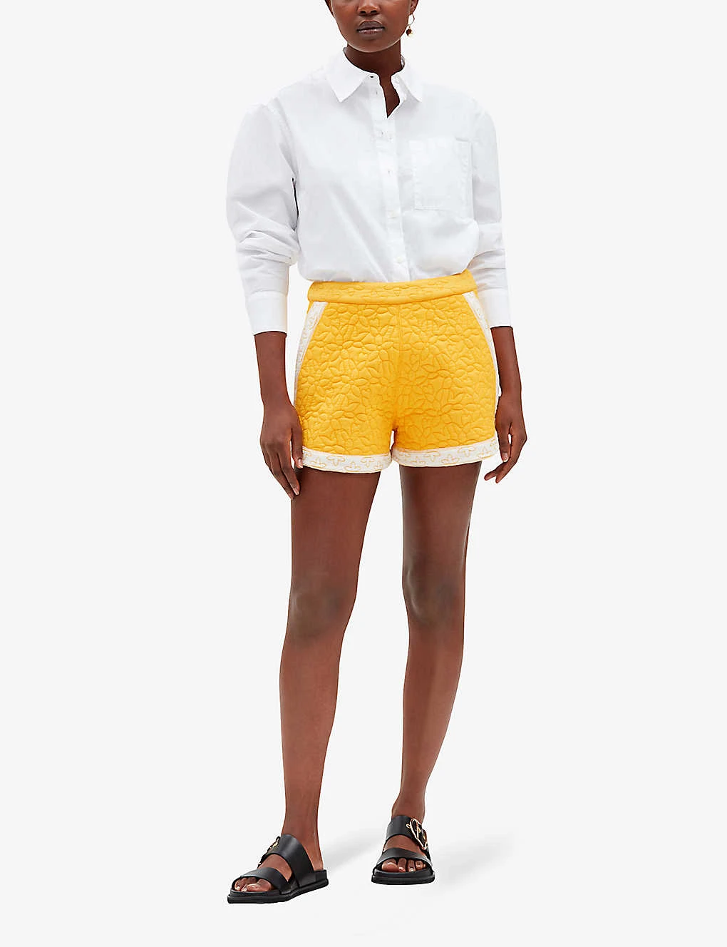 CLAUDIE PIERLOT Esther Floral-motif Mid-rise Cotton Shorts 4 CLAUDIE PIERLOT Esther Floral-motif Mid-rise Cotton Shorts - Image 2
