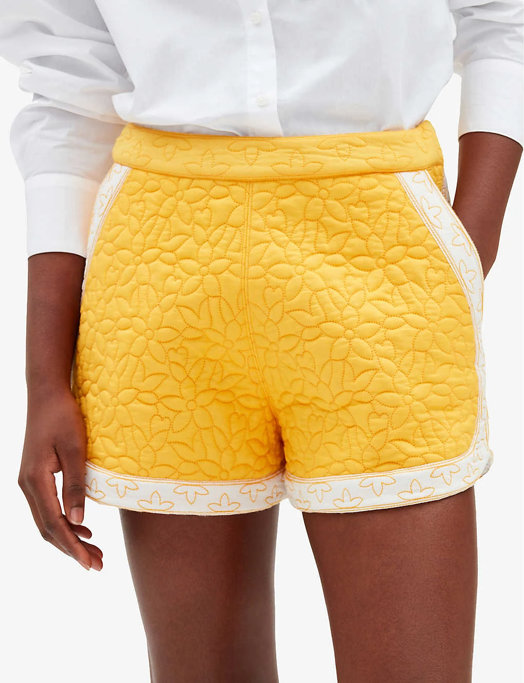 CLAUDIE PIERLOT Esther Floral-motif Mid-rise Cotton Shorts 7 CLAUDIE PIERLOT Esther Floral-motif Mid-rise Cotton Shorts - Image 5