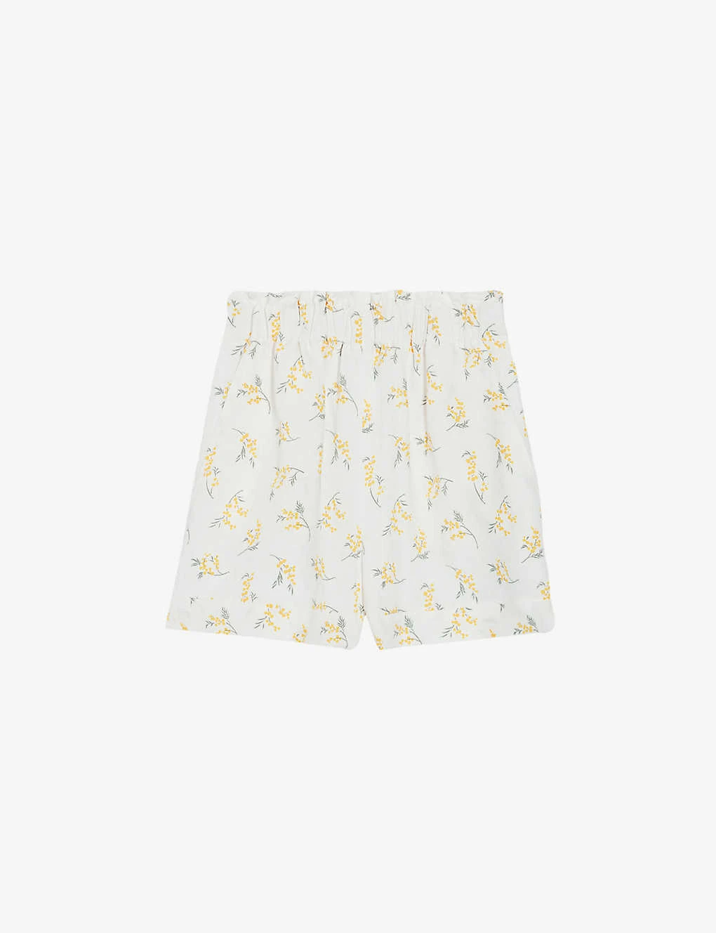 CLAUDIE PIERLOT Eita Mimosa-print Elasticated-waist Linen-blend Shorts 3 CLAUDIE PIERLOT Eita Mimosa-print Elasticated-waist Linen-blend Shorts