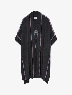 Zadig & Voltaire Ottawa Embroidered-slogan Cashmere Cardigan