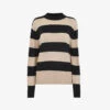 Whistles Striped Mock-neck Cotton-blend Jumper