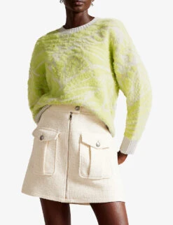 Ted Baker Marrlo Jacquard-weave Knitted Jumper -Sweaty Bety Clothing Shop R04106983 PLGREEN ALT02