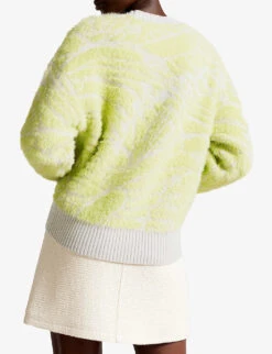 Ted Baker Marrlo Jacquard-weave Knitted Jumper -Sweaty Bety Clothing Shop R04106983 PLGREEN ALT03