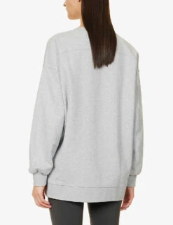 Lululemon Perfectly Oversized Cotton-jersey Sweatshirt -Sweaty Bety Clothing Shop R04108459 LIGHTGREY ALT03