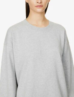 Lululemon Perfectly Oversized Cotton-jersey Sweatshirt -Sweaty Bety Clothing Shop R04108459 LIGHTGREY ALT04