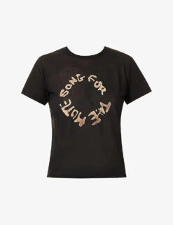 Logo Graphic-print Cotton And Silk-blend T-shirt