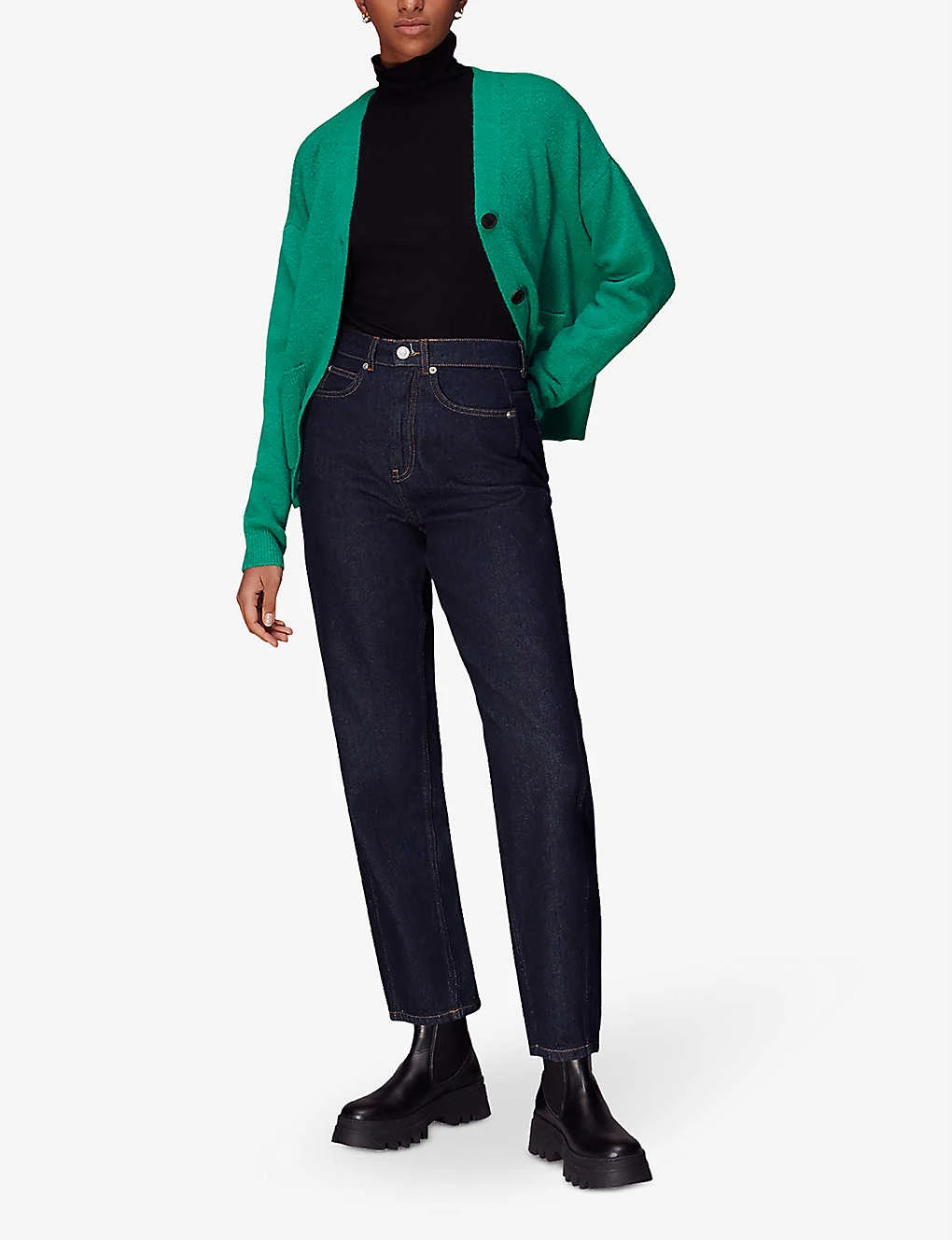 Whistles Stella Double-pocket V-neck Stretch-knit Cardigan 4 Whistles Stella Double-pocket V-neck Stretch-knit Cardigan - Image 2