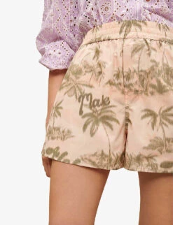 Maje Iloha Palm-print Elasticated-waist Woven Shorts -Sweaty Bety Clothing Shop R04110654 IMPRIME ALT04