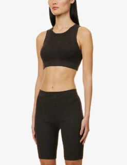 ESSENTIALS Logo-tab Ribbed Woven Shorts -Sweaty Bety Clothing Shop R04111040 OFFBLACK ALT02