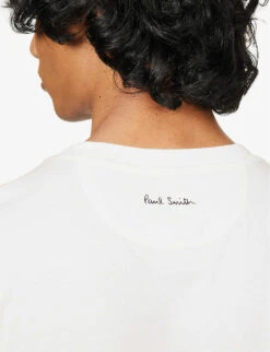 PAUL SMITH Gradient-print Boxy-fit Cotton-jersey T-shirt -Sweaty Bety Clothing Shop R04114860 WHITE ALT04