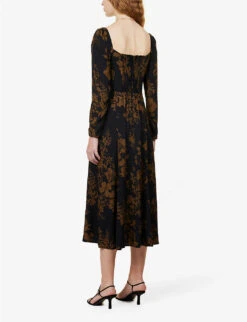 Sigmund Floral-pattern Crepe Midi Dress -Sweaty Bety Clothing Shop R04115873 NIGHTGARDEN ALT03