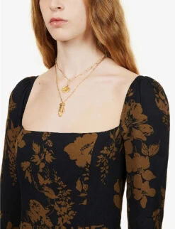 Sigmund Floral-pattern Crepe Midi Dress -Sweaty Bety Clothing Shop R04115873 NIGHTGARDEN ALT04