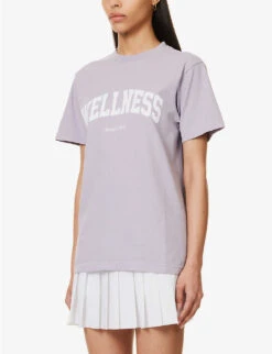 Wellness Ivy Logo-print Cotton-jersey T-shirt -Sweaty Bety Clothing Shop R04115917 FADEDLILACWHITE ALT02