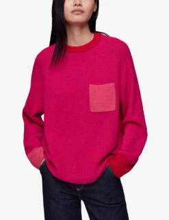 Whistles Colour Block Pocket-detail Knitted Jumper -Sweaty Bety Clothing Shop R04118644 MULTICOLOURED ALT02