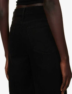 FRAME Le Palazzo Wide-leg Stretch-denim Jeans -Sweaty Bety Clothing Shop R04118779 NOIR ALT04