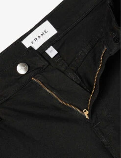 FRAME Le Palazzo Wide-leg Stretch-denim Jeans -Sweaty Bety Clothing Shop R04118779 NOIR ALT06