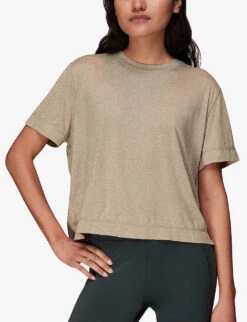 Whistles Oversized Round-neck Stretch-recycled Polyester Blend T-shirt 9 Whistles Oversized Round-neck Stretch-recycled Polyester Blend T-shirt -Sweaty Bety Clothing Shop R04119055 CREAM ALT02