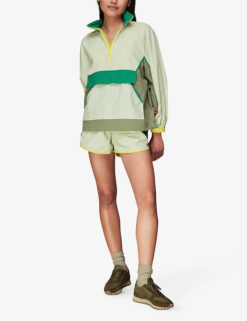 Whistles Colour-blocked High-rise Stretch-shell Shorts 4 Whistles Colour-blocked High-rise Stretch-shell Shorts - Image 2