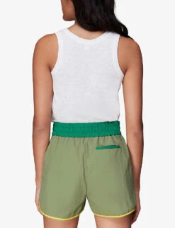 Whistles Colour-blocked High-rise Stretch-shell Shorts 10 Whistles Colour-blocked High-rise Stretch-shell Shorts -Sweaty Bety Clothing Shop R04119058 MULTICOLOURED ALT03