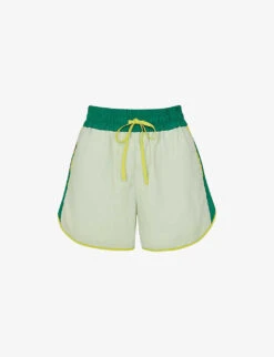 Whistles Colour-blocked High-rise Stretch-shell Shorts